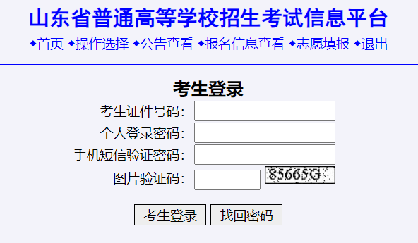 山東省普通高等學(xué)校招生考試信息平臺(tái)